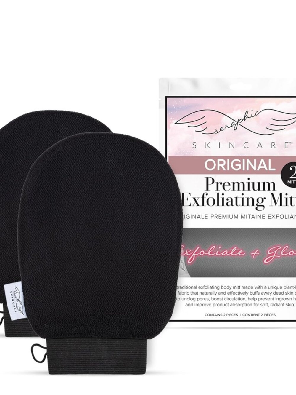 Original Premium Exfoliating Gloves for Body 2pc - Body Scrubber Exfoliator